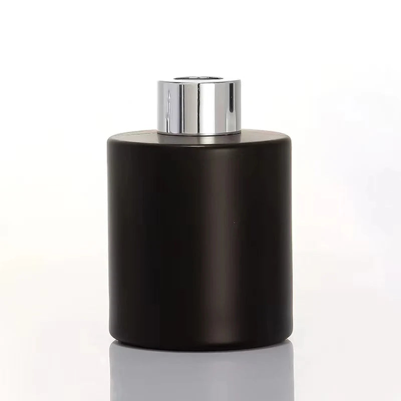 Wholesale Luxury Empty Matte Black Reed Diffuser Glass Bottle Screw Cap Lid Cylinder Luxury Diffuser Cap Cover Container