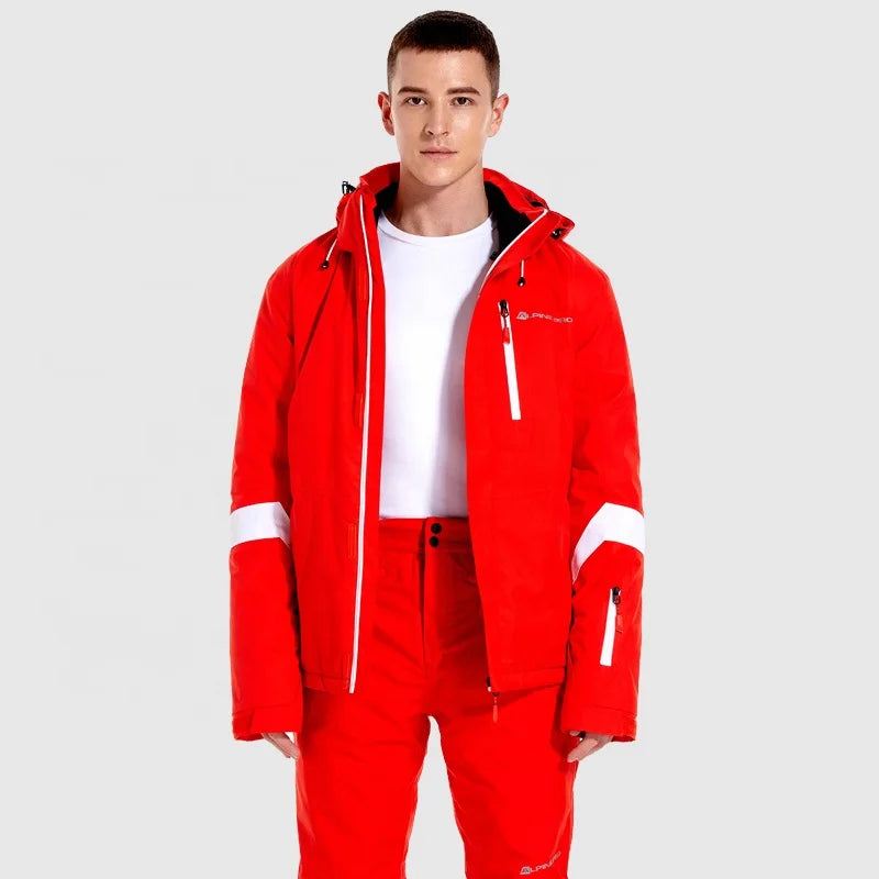 Alpine PRO Men's Waterproof Windproof Breathable Ski Jacket OEM Custom 10000mm for Men Winter Outdoor Sports Clothing