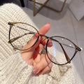 Ultra-Light Pure Cold Brown Makeup Artifact Flat Glasses New Anti-Blue Light Diamond Face Shape PC Frame Ins Style Fashion