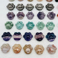 Natural Crystal Gemstone Cat Paw Amethyst Fluorite Rose clear Quartz Hematoid Obsidian Carving Animal Cat Paw