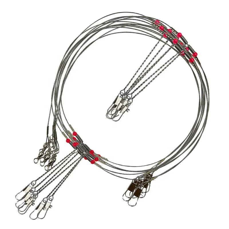 Stainless Steel Fishing Rigs Wire Leader Rope Line Swivel String Hooks Balance Bracket Fishing Tackle Accessories