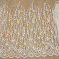 Cheaper French Floral Wedding White Bridal Lace Fabric Tulle Lace Fabric With Sequins