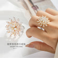 Rotatable Snowdrop Open Ring Index Finger Ring Jewelry