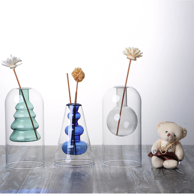 Wholesale High Borosilicate Gray Color Glass Aromatherapy Vase Handblown Conical Flask Model for Home Decor for Aroma Bottling