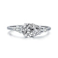 Factory Wholesale Moissanite Wedding Ring 925 Sterling Silver Zircon Cut Drop-shaped Diamond Ring for Women