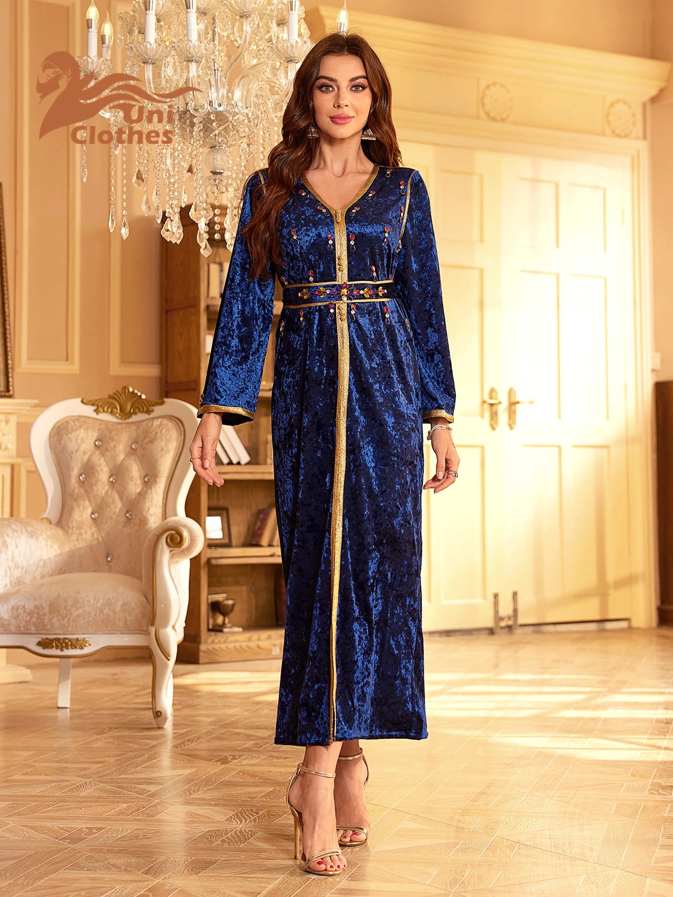 Kaftan Dubai Solid Color Kaftan Moroccan Simple Arab Kaftan