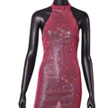 See Through Club Wear Dress Backless Heavy Mesh Material Bling Rhinestone Cover up Party Mini Dresses