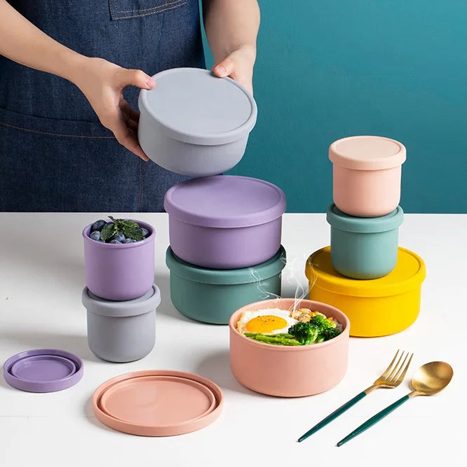 High Quality 250ML Food Grade Silicone Container Portable Food Storage Box Silicone Lunch Box for Kids