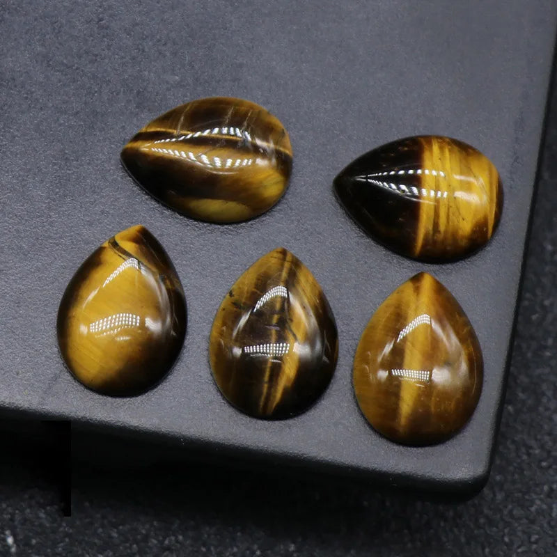 DIY Yellow Tiger Eye Gemstone Round/oval Calibrated Cabochons 12*16 mm for  Jewelry Setting