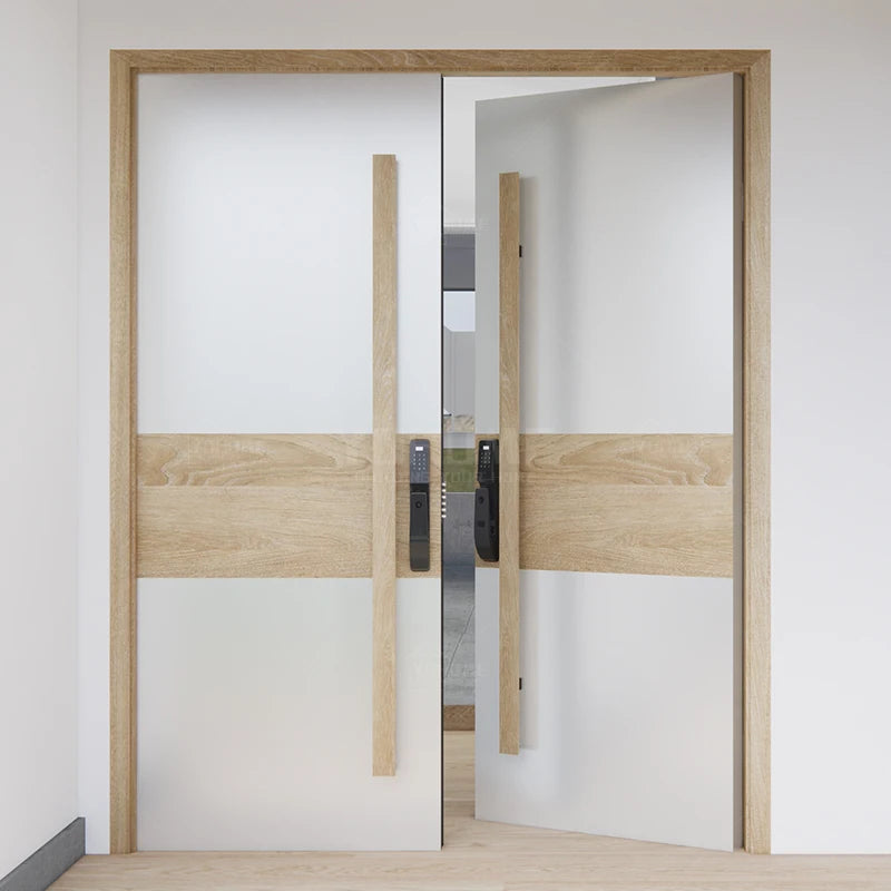 European High End Latest Design Main Double Door for Mansion White Steel Double Door Entrance Modern Entry Double Door Home