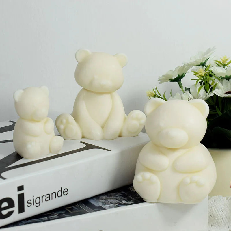 Cross Border Popular Sitting Posture Bear Candle Silicone Mold Sitting Posture Rabbit Silicone Mold Cake Chocolate Baking Tool