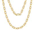 RINNTIN SC66 Finding Jewelry Classic S925 Chain Necklace 925 Sterling Silver Chain 14K Gold Plated 5mm*7mm Paperclip Chain
