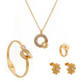 Wholesale  Fashion Jewelry 316 Stainless Steel Flower Pendant Women Necklace Earrings Jewelry Set for Ladys Gifts