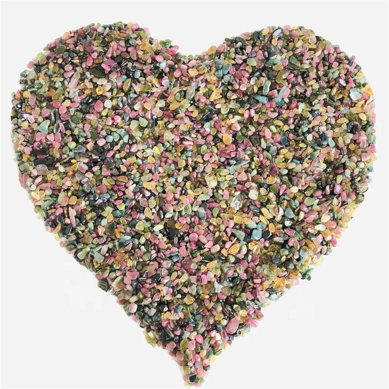 Hot Sale Reiki Healing Color Tourmaline Gravel Natural Crystal Tumbled Stones