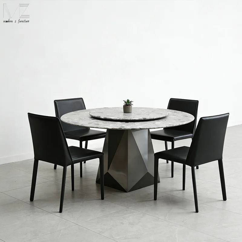 Luxury Modern Black Stainless Steel Dinning Room Furniture 4 Seater Chair Sintered Stone Marble Gold Dining Table Set for 4