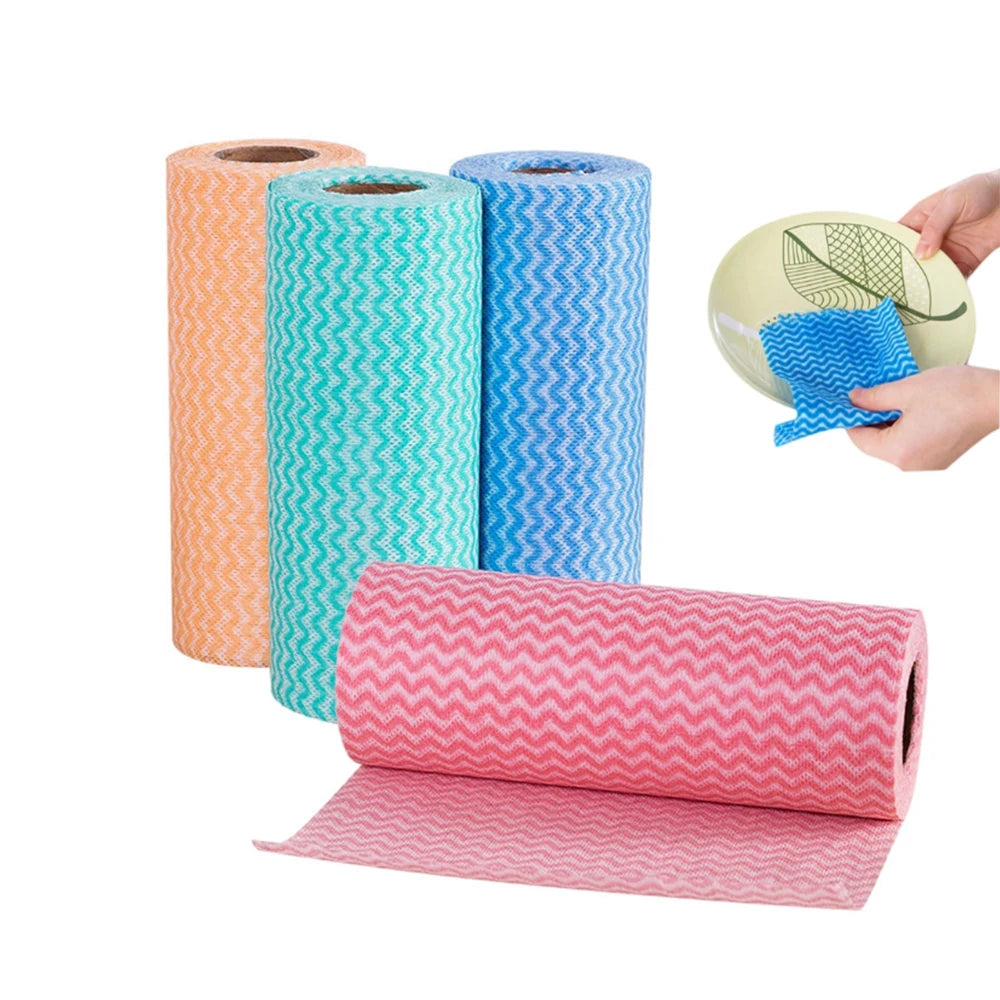 Wholesale Household Cleaning Products Disposable Nonwoven Kitchen Roll Rag Dishcloth Duster Dish Towel Wipe Cleaning Cloth MegaBDM