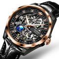 Oupinke 3268 Oem Leather Watch Luxury Custom Running Sport Brand Sports Watch Skeleton Mechanical Automatic Mens Wrist Watch