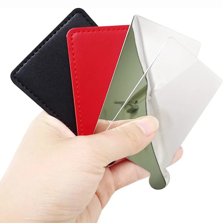 Business Gift Giveaway Mini Gifts Promotion Customization Stainless Steel Metal Credit Card Shape Pocket Mirror