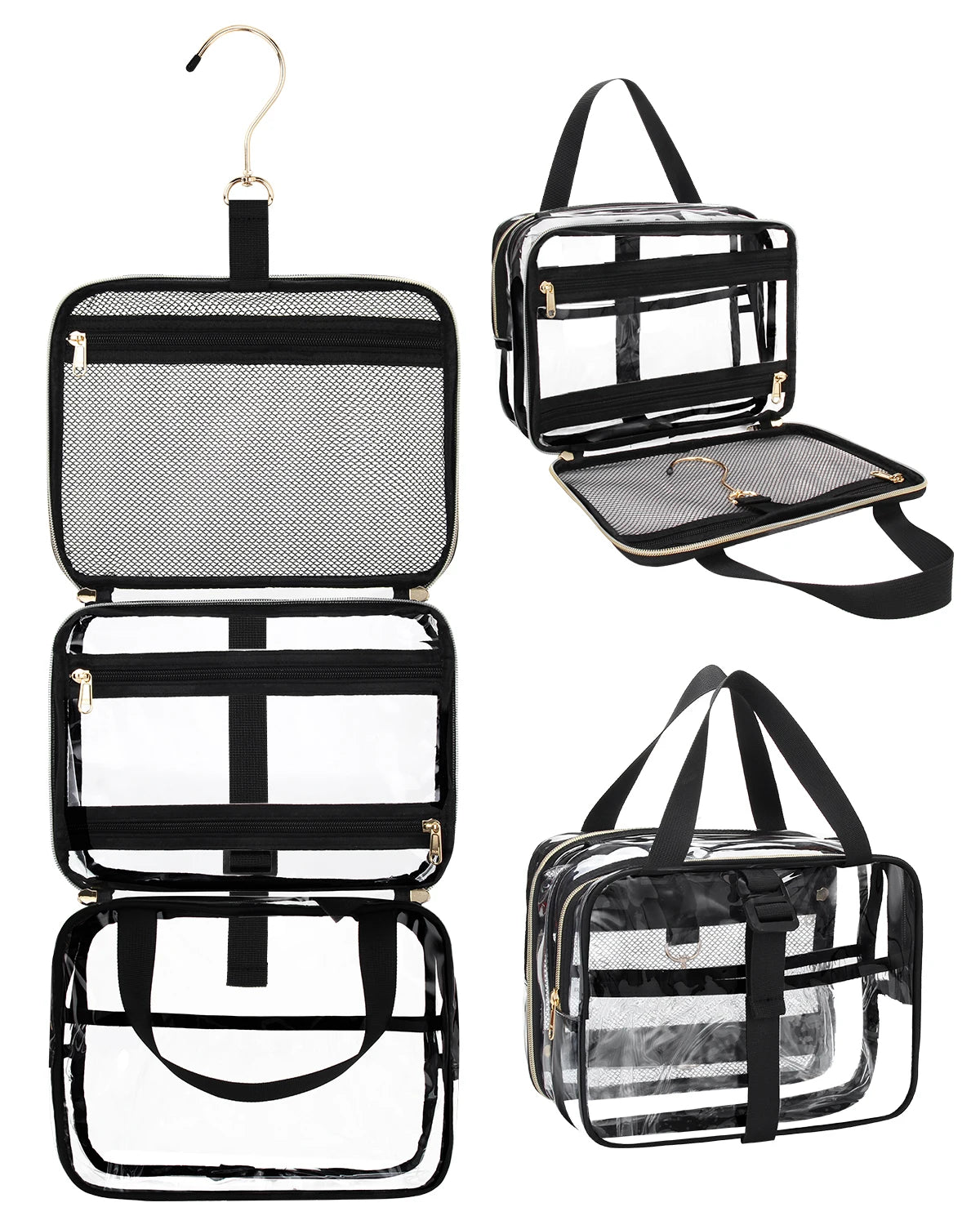 Relavel Portable Cosmetics Flexible Pouch Makeup Organizer Travel Items Hanging Compact Bathroom Storage Toiletry Bag