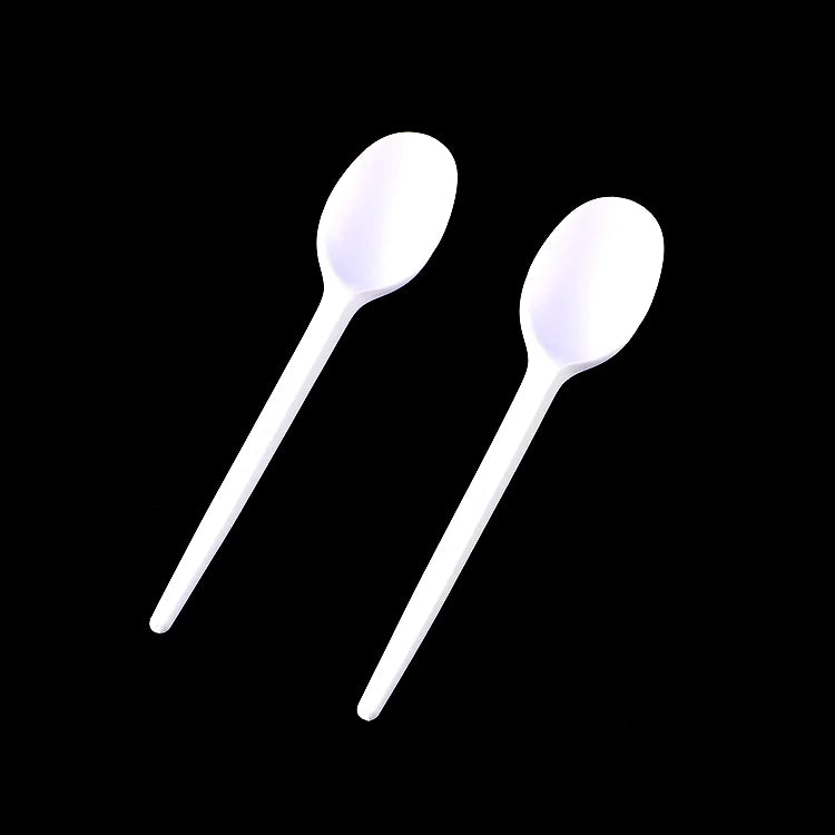 Disposable Biodegradable PLA Spoon Plastic Desert Spoon for Restaurant Compostable Cornstarch Food Spoon Cutlery