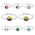 Manufacturer's 223 Country Flag Fashion Bracelet Venezuela Puerto Rico Germany Jamaica Yemen Africa Ukraine Eritrea Bangle