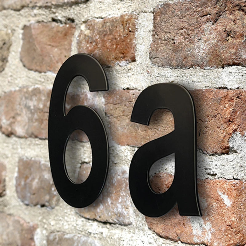 15cm Black House Number 304 Stainless Steel Modern Design Water Resistant Address Sign Outdoor Door Numbers