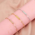 Stainless Steel Long Strip Simple and Cool Style Niche Pin Can Be Customized with Engraved Creative Bracelet