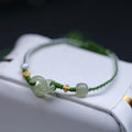 Hetian Jade Safety Buckle Bracelet Female Red Rope Woven Hand Rope Pearl Peace Good Luck Pearl Bracelet Girl