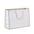 Wholesale Luxury Ivory Board Euro Tote Custom White Cardboard Shopping Gift Packaging Bags with Supermarket Use OEM Service