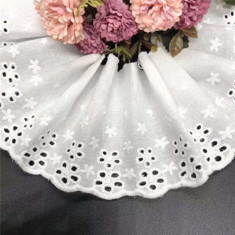Fashion White Eyelet Cotton Lace Trim White Crochet for Clothing LT2319B