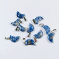 HY New Custom Pendant Antique Blue Spot Stone Moon Pendants Wholesale Carved Jade Crafts Jewelry