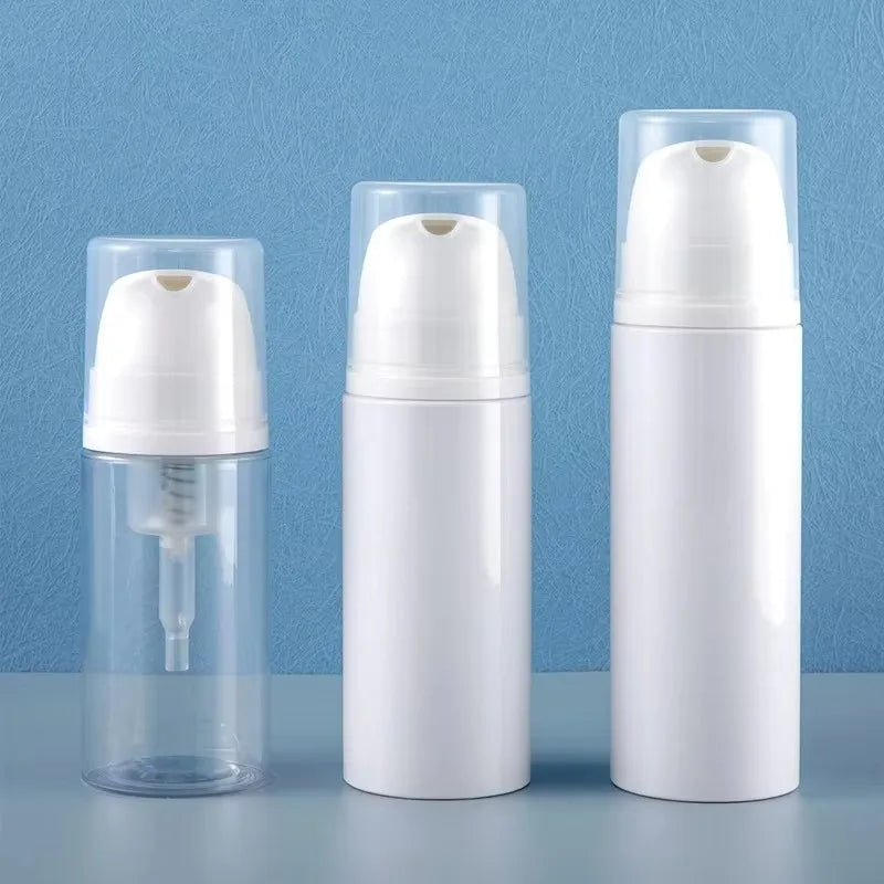 Wholesale 100ml 120ml White PET Foaming Pump Bottle Custom Logo Empty Press Refillable Cosmetic Foam Bottle for Skincare