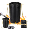 Non-Stick BBQ Grill Bag Fire-resistant Bag with Portable Rope for Rest Black Charcoal Storage Bag