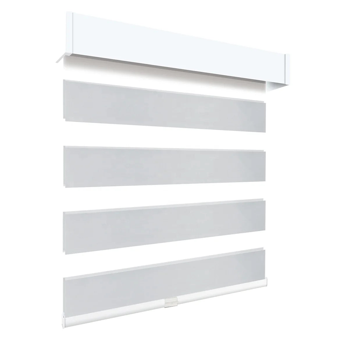 Design Day and Night Blackout Spring Control System Home Dual Layer Manual Roller Shades Cordless Zebra Blinds for Windows