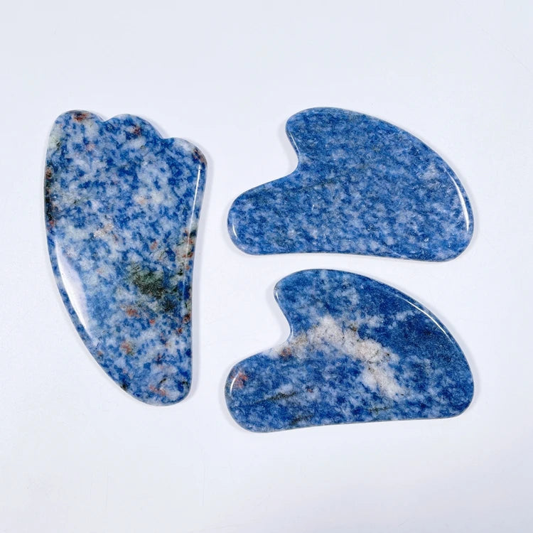 HY Heart Shaped Blue Spot Stone Plate Scraping Massage Tool Claw Guasha Board for Back Body Massager
