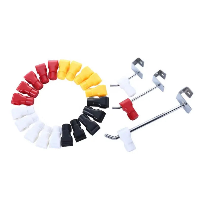Hookei 500 Pcs Plastic Red Security Lock Peg Hook Stop Lock for Prevent the Sweep Theft of Displayed Products on Wire Peg