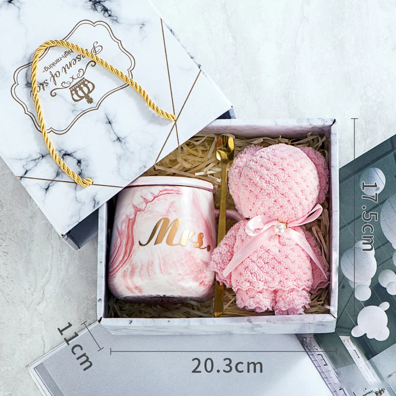 Birthday Gift Set Custom Mug Towel Set New Year Gift Christmas Souvenir Wedding Favors for Guests Return Gift Unique for Women/