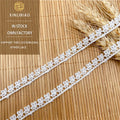 Malaysian Small-width Lace Trim Embroidered with Water-soluble Embroidery in White Lace Trim Clothing Made of Polyester Lace
