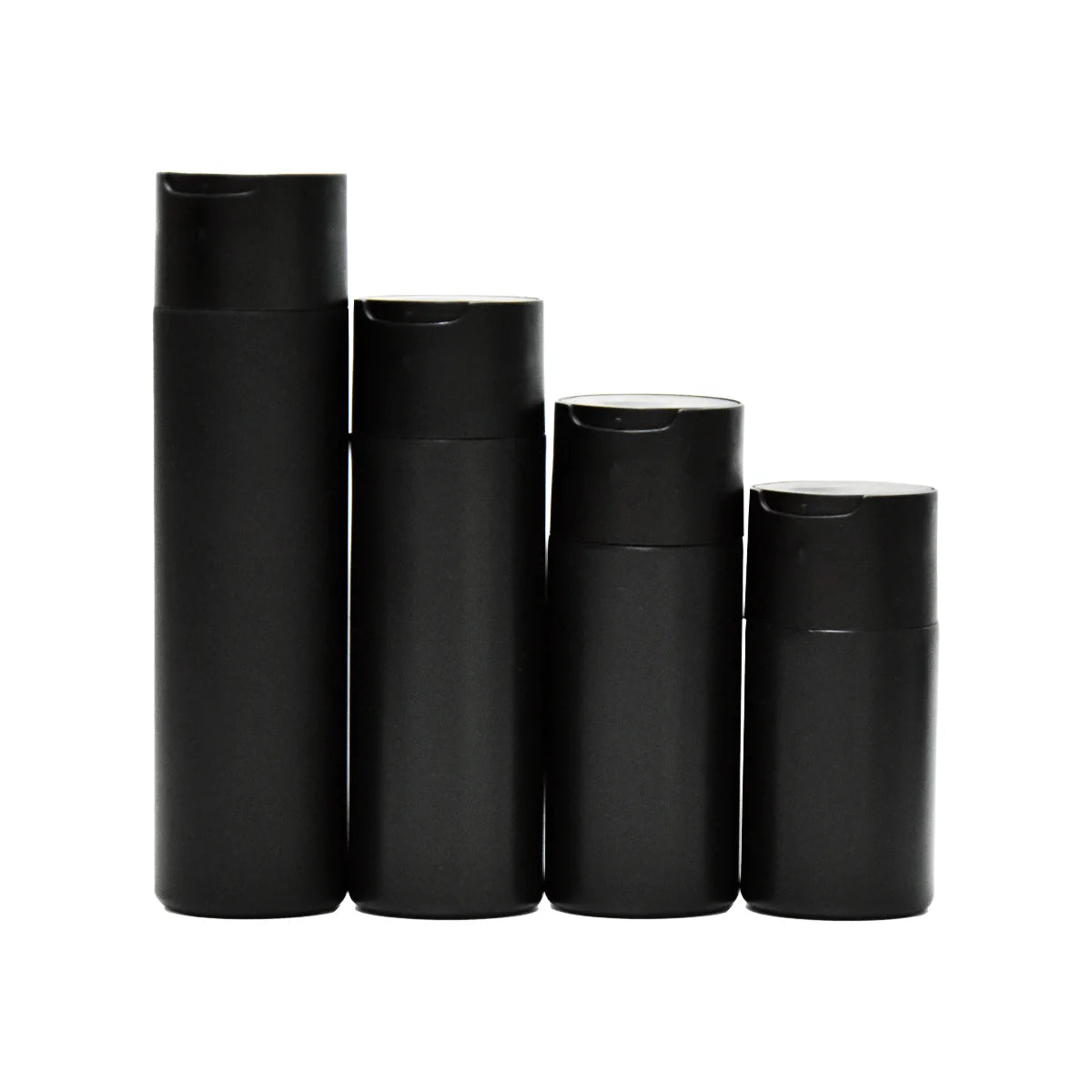Luxury 120ml-250ml HDPE Matte Skin Care & Lotion Bottles Black Plastic Cosmetic Packaging with Disc Top Cap for Shampoo