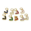CZ8223 Dainty Love HeartJewelry Supplies Minimal Mini CZ Micro Pave Heart CharmSmall Diamond Cubic Zirconia Love Heart Charms