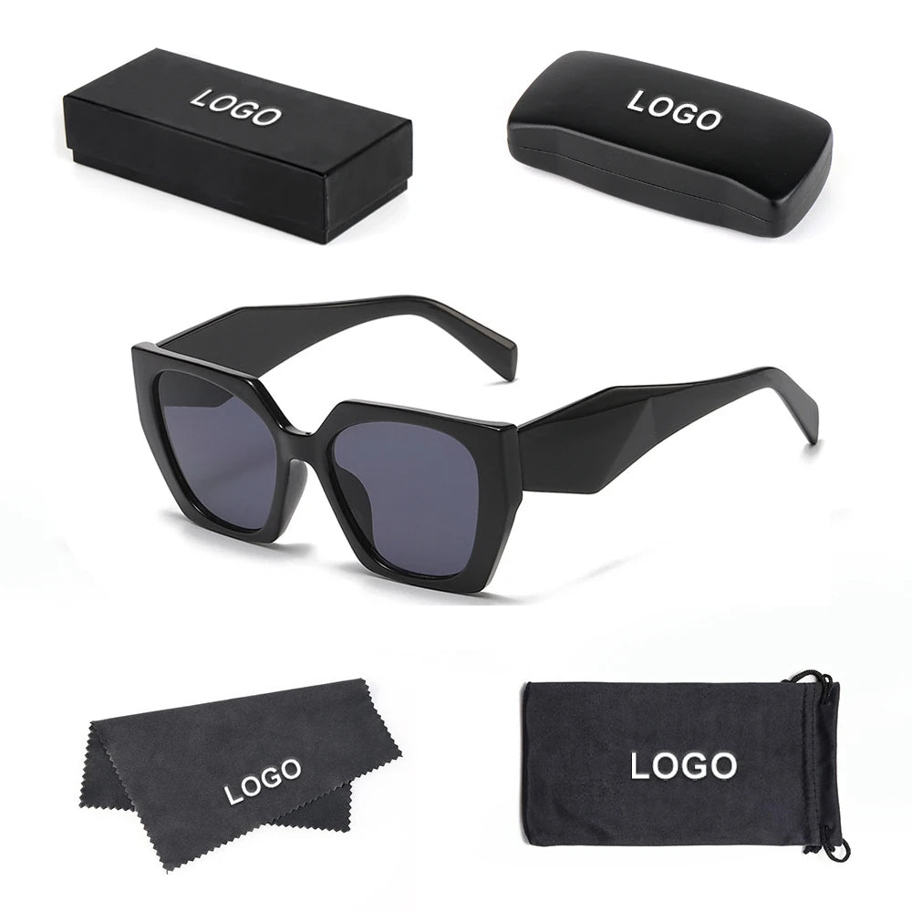 2024 New Fashion Cat-eye Wide Mirror Leg Sunglasses Female Sense Ins Foreign Trade Wholesale Sunglasses UV Protection for Women