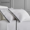 1000 Thread Count Twin Satin Bedsheet Set 100% Egyptian Cotton Plain White for Home or Hospital Use Solid Pattern