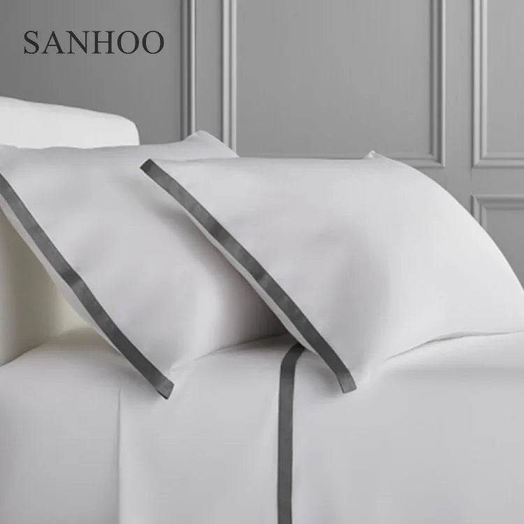 1000 Thread Count Twin Satin Bedsheet Set 100% Egyptian Cotton Plain White for Home or Hospital Use Solid Pattern