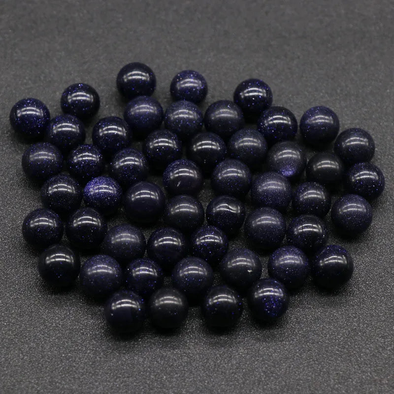 Diy 10mm Natural Round stone Blue sand Stone beads for jewelry making Wholesale hot sell