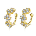 2022 New Popular Irregular Zircon Clip-On Earrings 18K Gold Plated Trendy Jewelry for Women Bridal Gift