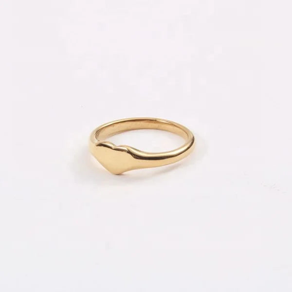 Korea Jewelry Design Stainless Steel Plain Heart Shape Ring for Women