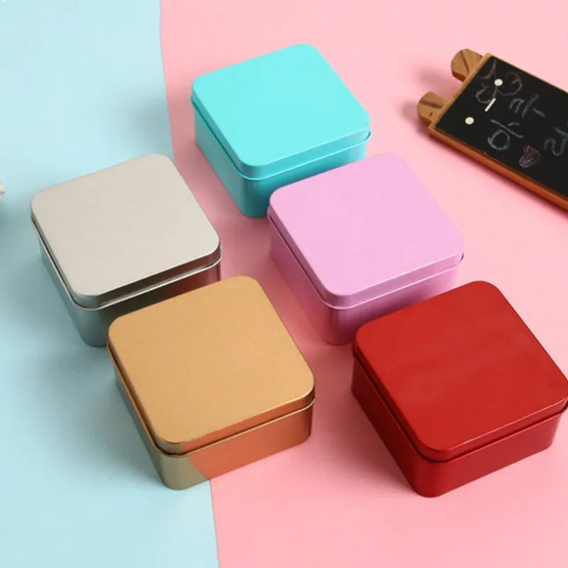 Custom Printing Square Metal Trendy Metal Tin Box for Chocolate Candy Tea Coffee Storage Wedding Soap Aluminum Box