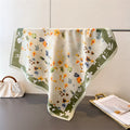 Fancy Flower Printed Small Square Scarves Daily Decorative Hair Bag Silk Polyester Neckerchief for Ladies 70*70CM Bandana Scarf