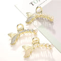 Mermaid Tail Metal Hair Claw Girls Bling Hair Accessories Fashion Gold Hair Clips Rhinestone Pearl Claw Clips Women