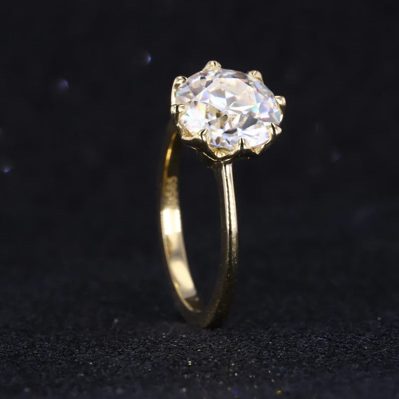 Starsgem Moissanite 3ct 9.0mm  OEC Antique Cutting Vintage Style Moissanite Ring